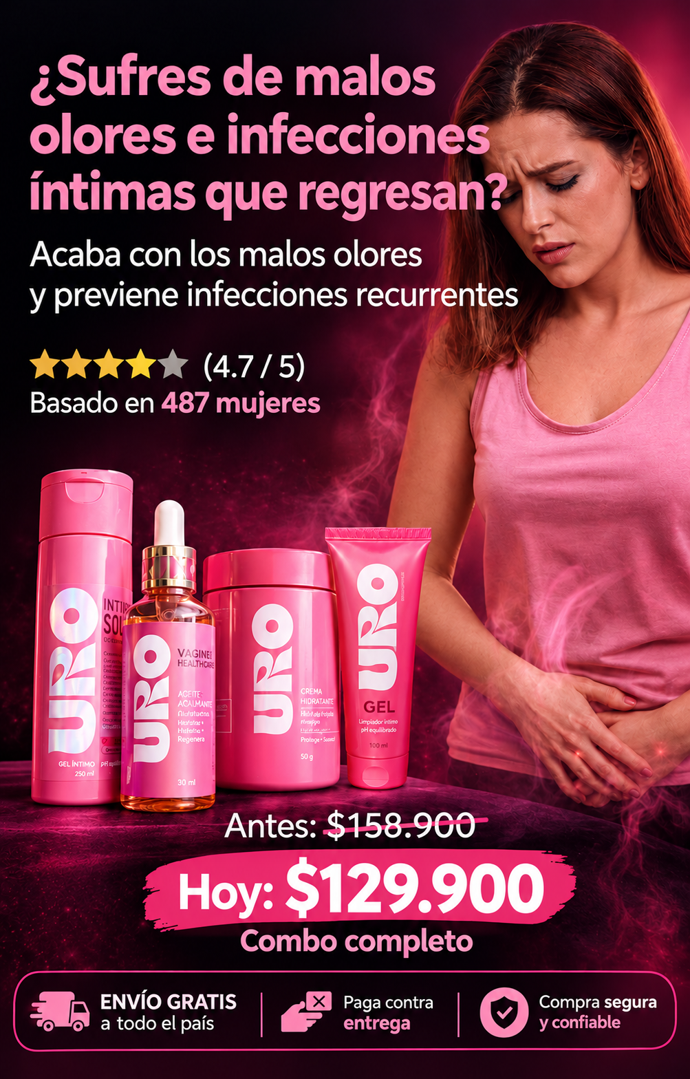 PROMO 4 EN 1 Kit Premium™ de Cuidado Íntimo Femenino URSÉ – Sistema Completo 4 Piezas
