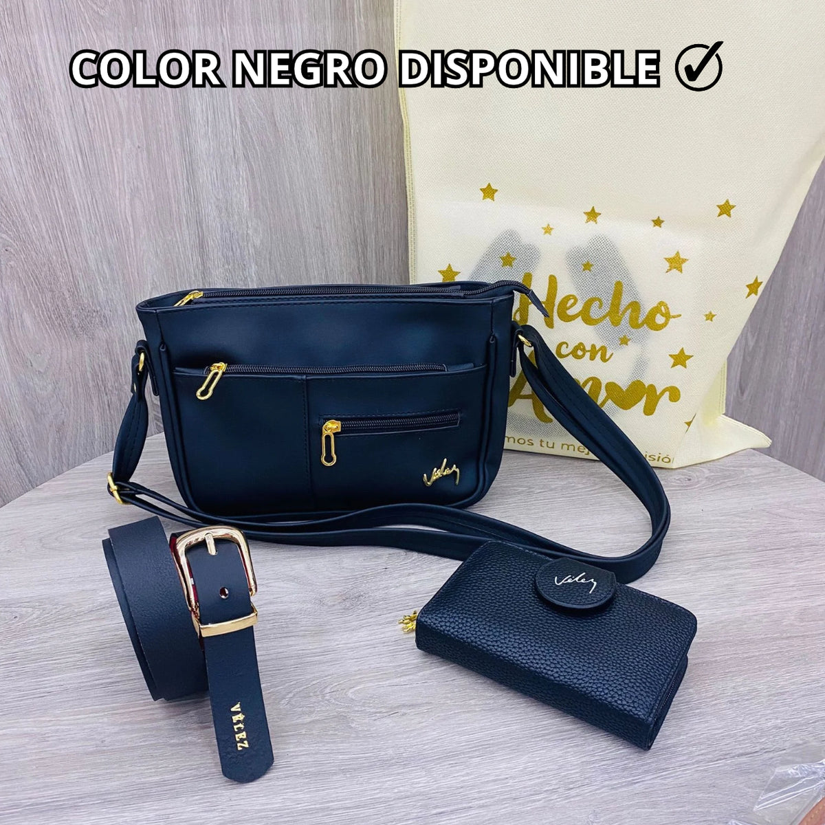 Combo Vélez™ 3 en 1 Bolso + Billetera + Cinturón | 50% OFF