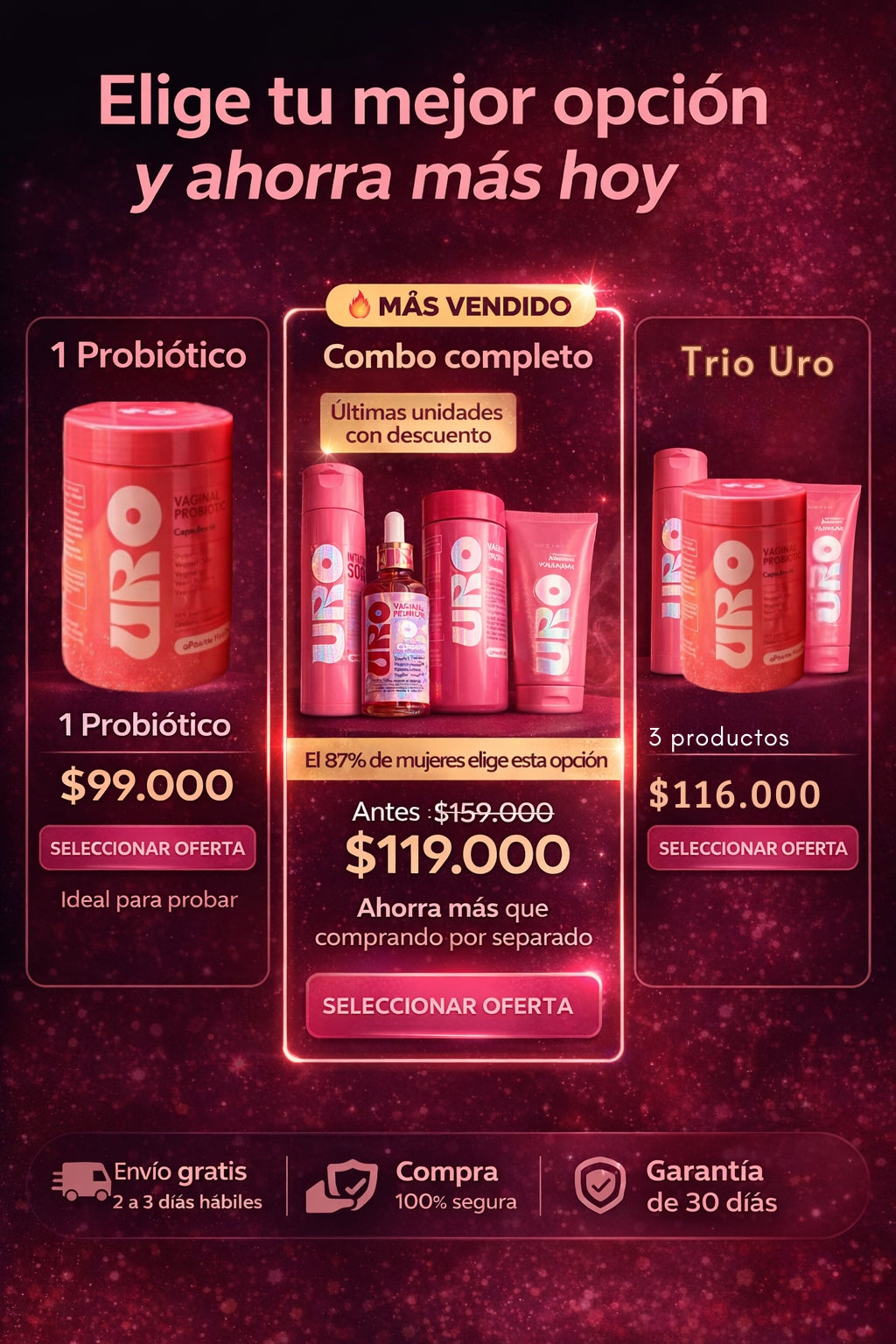 PROMO 4 EN 1 Kit Premium™ de Cuidado Íntimo Femenino URSÉ – Sistema Completo 4 Piezas
