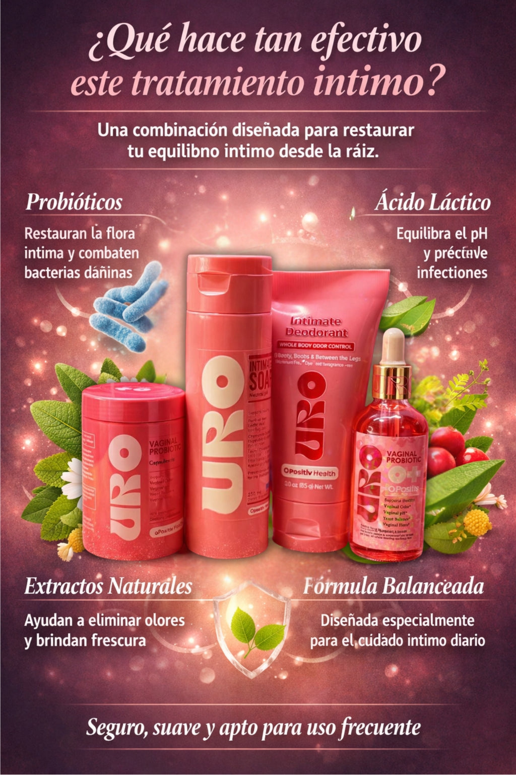 PROMO 4 EN 1 Kit Premium™ de Cuidado Íntimo Femenino URSÉ – Sistema Completo 4 Piezas