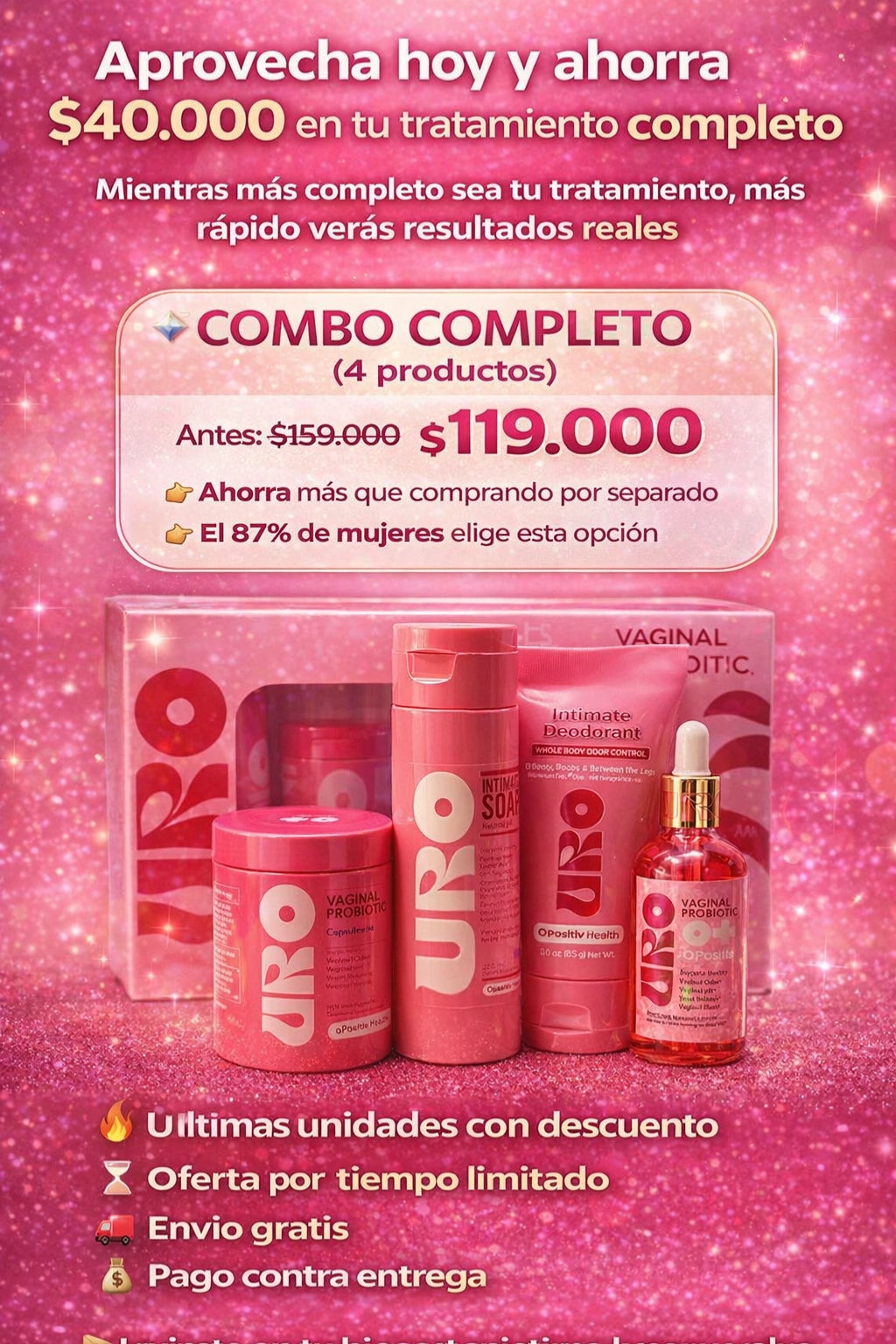 PROMO 4 EN 1 Kit Premium™ de Cuidado Íntimo Femenino URSÉ – Sistema Completo 4 Piezas
